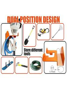 重型壁挂式割草机架 – 多功能园艺工具架，坚固的金属结构，可牢固地放置割草机、绿篱修剪机、铲子和电动工具。是车库和花园的理想之选，可最大限度地利用墙面空间，并使园艺工具井然有序。 - 多色 - 查看 7