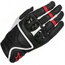 Alpinestars SP AIR 手套 摩托车越野骑行手套 男女通用 四季驾驶 Supertech 摩托车超细纤维皮革手套 赛车手套 摩托车比赛 骑士支持触屏 耐磨防护手套 - 黑與白 - 查看 1