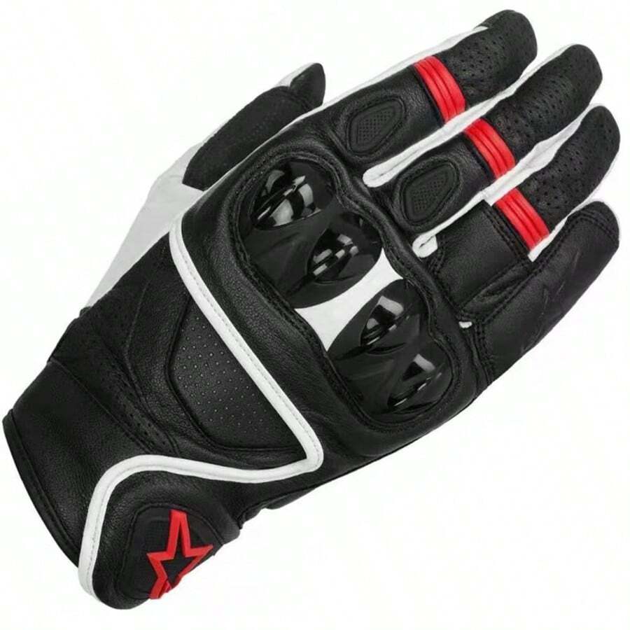 Alpinestars SP AIR 手套 摩托车越野骑行手套 男女通用 四季驾驶 Supertech 摩托车超细纤维皮革手套 赛车手套 摩托车比赛 骑士支持触屏 耐磨防护手套 - 黑與白 - 查看 1