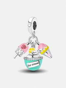 1pc 925 Sterling Silver Heart-Shaped Mother & Child Pendant, Suitable For Women Bracelet/Necklace DIY Jewelry Making And Daily Decoration, Girls Accessory - Gather - View 20