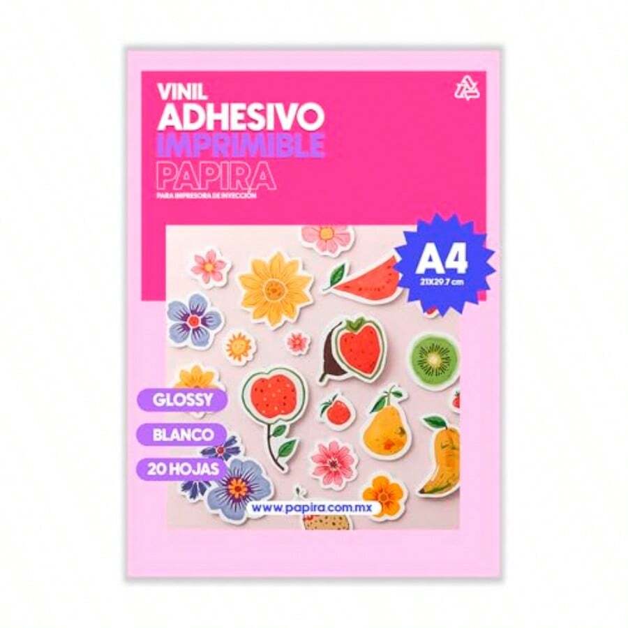 Vinil Imprimible Glossy A4 Ideal para Stickers Etiquetas Papelería Social y Branding Profesional 40 - 40 - Ver 1