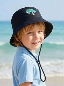 1pc 2-6Y Toddler Boys' Coconut Tree Bucket Hat, Cute Summer Sun Hat, Lightweight Quick Dry Soft Material, One Size Fits Most, Washable For Beach, Outdoor Play, Camping - 1PC - View 8