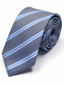 1pc Men's Diagonal Striped Tie, Minimalist Design, Suitable For Commute, Interview, Casual, Family Gathering, Party, Daily Wear - Multicolor - View 4