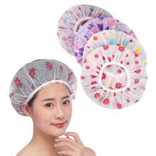 Random Color Pattern Reusable Waterproof Shower Cap Set, Thickened Shower Cap Suitable For Women, SPA, Hair Salon, Bathroom Accessories - Thickened version - View 2
