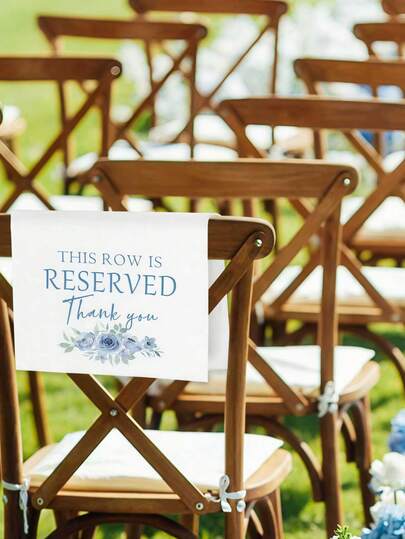 Exklusiv platsmarkör, reserverad bänköverdrag, platsreservationsidentifierare för kyrkbänk, dekor för bröllopsfest, lämplig för bröllop, högtidsfest