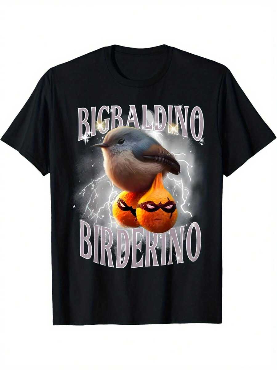 Bigbaldino Birderino Funny Italian Brainrot Meme Gen Z T-Shirt For A Playful Yet Stylish Look Cotton Printed Shirts - Màu hỗn hợp - Xem 1