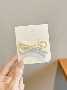 4pcs Elegant Polka Dot Bow Hair Clips, Women Side Bangs Hairpins, Alligator Clip For Flyaway Hair - Baby Blue - View 3