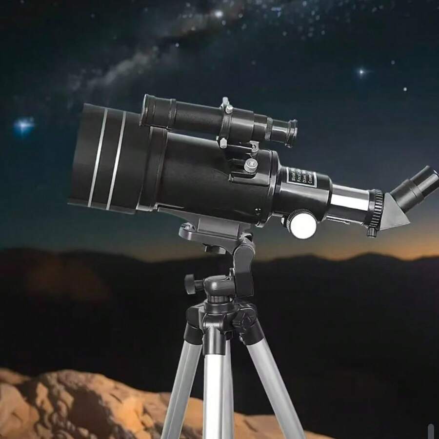 F30070 Telescópio Astronômico Profissional, Telescópio Refrator de 70mm de Abertura, Adequado para Iniciantes em Astronomia, com Suporte para Câmera, Presente Ideal para Fotografia de Viagem e Adultos/Estudantes, Equipamento de Camping