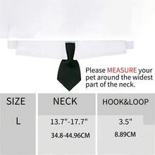1pc Satin Formal Pet Necktie With Shirt Collar, Adjustable For Cats & Small/Medium Dogs, Wedding Party Photo Prop Pet Grooming Accessory - Black and White - View 7