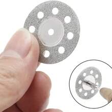 Bộ 12 đĩa cắt kim cương 22mm kèm trục 3mm – Đá mài kim loại dùng cho máy mài điện xoay tròn. - A - Xem 6