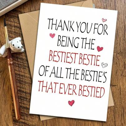 A Set Of Best Friend Greeting Cards | Best Friend Birthday Cards | Thank You Cards For All Your Best Friends | Includes Envelopes | Small Business Supplies | Birthday Gifts | Chic & Stylish | Birthday Cards For Your Bestie