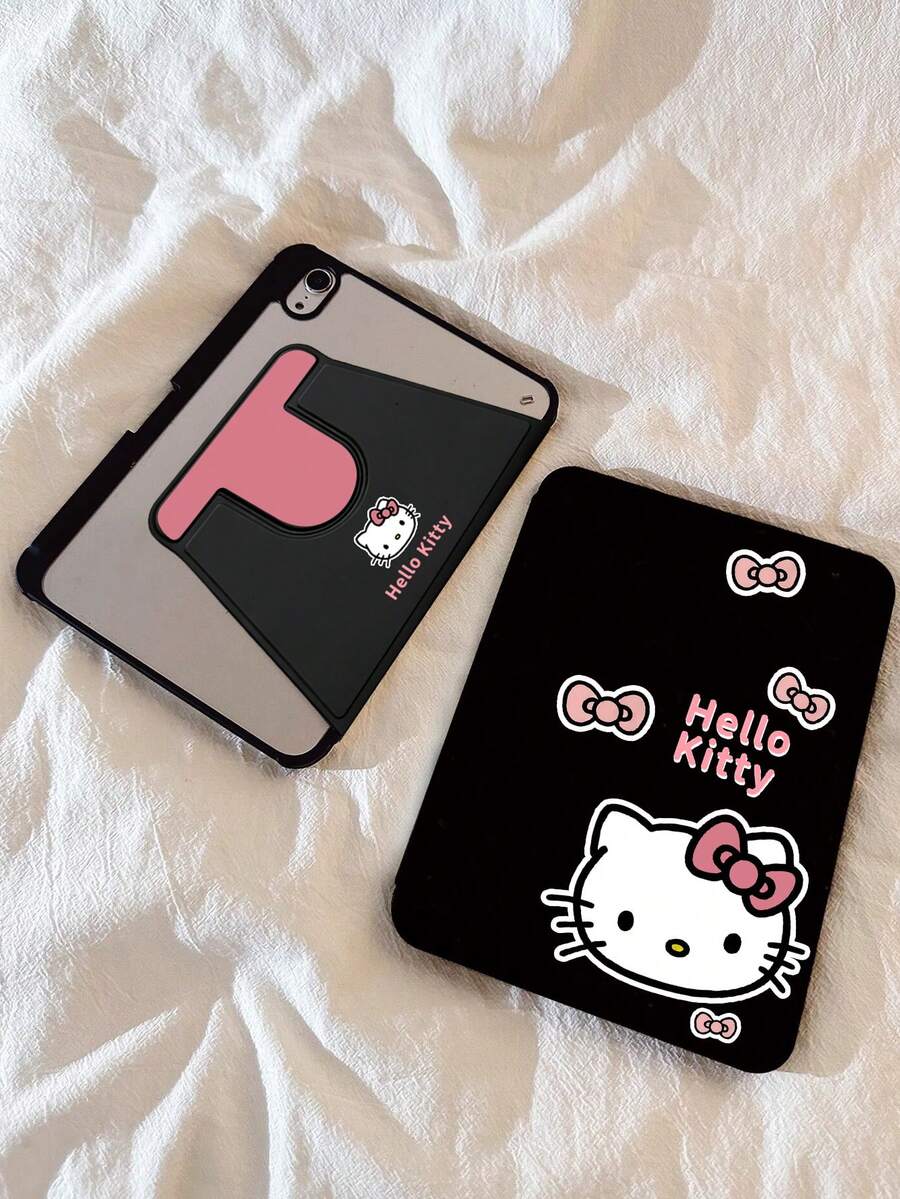 SANRIO Cat Cute Case With Pencil Holder, 360° Rotating Stand Protective Cover For IPad Pro 11/Air/Mini 10.2/10.9/8.3 Inch 2024-2022 - Multicolor - View 1