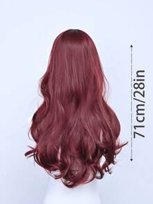 28 Inch Raspberry Color Long Curly Wig (Heat Resistant) - Hip Length Wavy Hairstyle, Fashionable And Sweet Full Head Wig - Multicolor - View 5