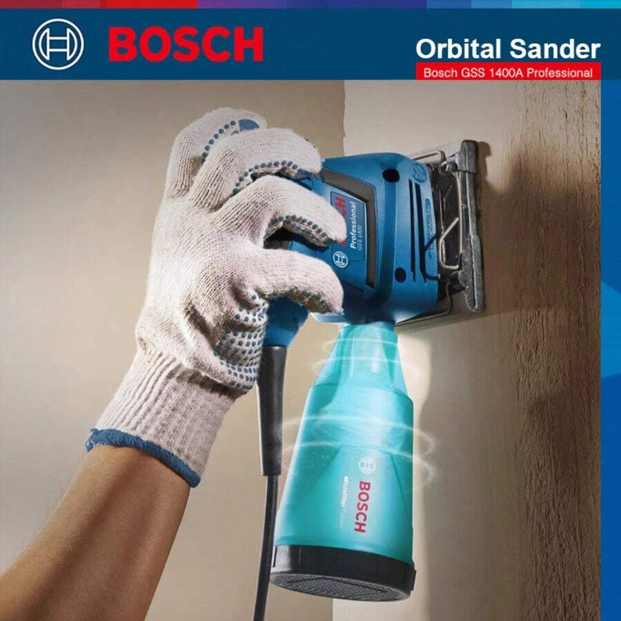 180W Bosch Handheld Electric Sander, Max Speed 12,000 RPM, Includes 3 Sanding Sheets, Efficient Dust Collection System, Suitable For Wood And Surface Polishing. (Package Includes EU Plug Adapter, Needs To Be Used With The Adapter) - Multicolor - View 1