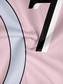 Men's Casual Loose Fit Drop Shoulder Short Sleeve T-Shirt - Pink - View 5