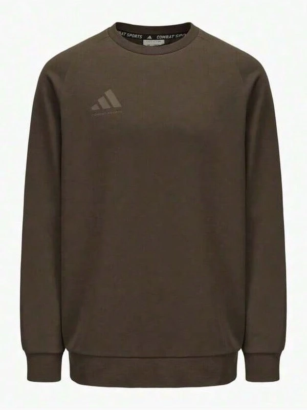 Adidas 男士休闲圆领卫衣 - 咖色 - 查看 1