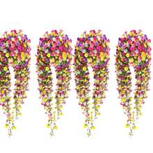 2/4 Bouquets Of Artificial Flowers - Morning Glories - Lifelike Flowers - No Maintenance Required - UV-Resistant Artificial Hanging Flowers, Artificial Lifelike Flower Plants, Suitable For All-Season Outdoor Decoration. Artificial Hanging Flowers Are Ideal For Weddings, Home, Office, Garden, Birthday, Anniversary, Festival, Halloween, Christmas Decoration. - Đơn sắc-10 - Xem 2