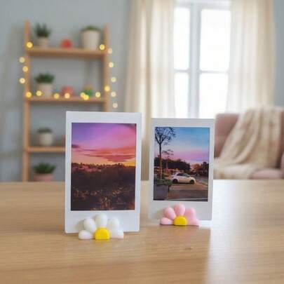 1Pc Daisy Stand Daisy Decoration Photo Frame Stand Photo Folder Photo Storage Dopamine Color 3D Printing Desktop Decoration