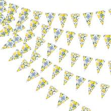 M5Pcs Blue Lemon Party Decorations Lemon Triangle Banner Fruit Triangle Flag Garland Streamers For Wedding Birthday Bridal Shower Bachelorette Baby Shower Party DecorationsN - 黃色 - 查看 1