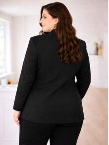Plus Size Max Blazer. Tailored Fabric. Sizes G1, G2, G3. - Black - View 2