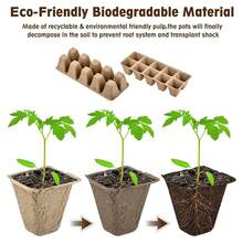 15pcs/Set Or 30pcs/Set Pulp Nursery Cups With Plant Labels, One-Time Use Paper Pulp Seedling Tray Square Planting Cups For Vegetable, Herb And Succulent Germination, Suitable For Home Nursery And Nursery Bases - Seedling Tray - View 8