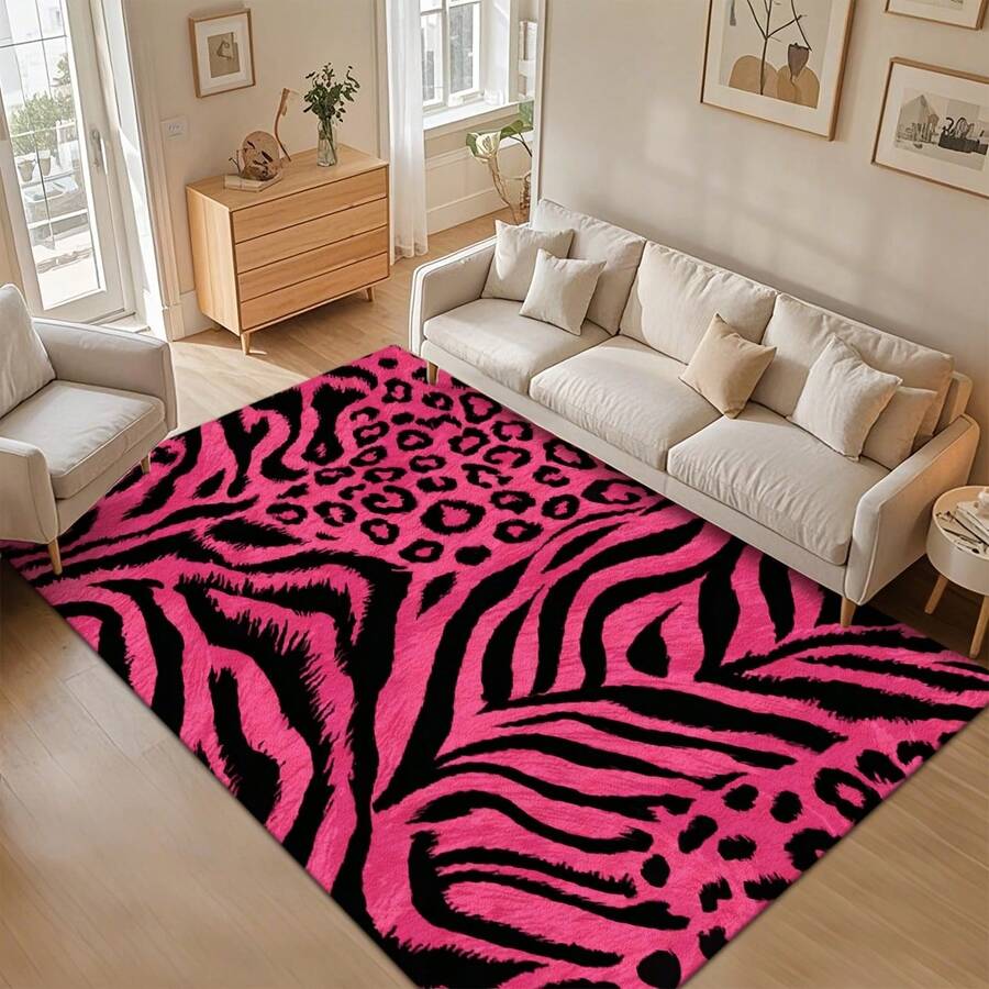 Fashionable And Modern Leopard Print Pattern Flannel Material Area Rug, Outdoor Carpet , 2D Digital Printing Comfortable Home Decor Mat , Non-Slip Rubber Bottom, Multiple Sizes Available. Suitable For All Seasons, Washable, Machine Washable, Comfortable, Unique, As Birthday Gifts, Household Items, Wedding Items, Souvenirs, Home Decoration, Daily Life, Office Decoration, Birthday, Anniversary, Valentine's Day, Thanksgiving, Graduation Season, Christmas, Halloween, Mother's Day, Father's Day, Wedding, New Year Gift Decoration. Suitable For Shopping Centers, Restaurants, Kitchens, Bathrooms, Party, Game Room,Living Rooms, Bedrooms, Corridors, Balconies, Outdoor Doors, Door Mats, Entrance Mats, Non-Slip Mats, Offices, Cafes,  Yards, Rv Camping & Picnics,Piano Room Floor Decoration Rug.Suitable For Him, Her, Family Members, Boyfriend, Girlfriend, Father, Family Members, Mother, Lover, Daughter, Son, Grandfather, Grandmother, Teacher, Doctor, Nurse, Friend, Classmate, Pet. - 多色7 - 查看 1