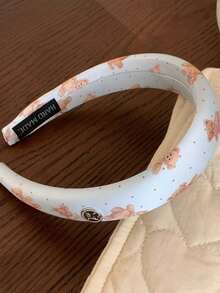 1 chiếc băng đô satin in hình gấu kiểu bé gái dễ thương, băng đô chấm bi Hàn Quốc đa năng, kẹp tóc dùng khi rửa mặt, thiết kế mới mùa xuân/hè. - Nhiều màu - Xem 10