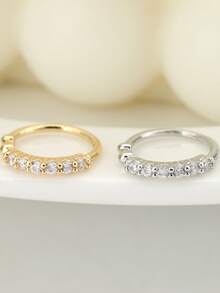 1. 简约时尚的女士鼻环，镶嵌锆石，适合日常佩戴 - 鼻環 - 查看 5