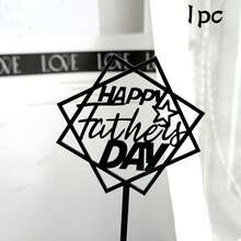 3pcs/1pc Gold & Black Acrylic "Papá" Happy Father's Day Cake Topper, Suitable For Father's Day Birthday Theme Party DIY Cake Decorations - Multicolor - View 21