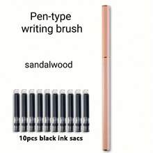 1pc Portable Ink-Adding Brush Pen Style Brush+10pcs Black Ink Sacs,5 Colors To Choose From, Students Practice Calligraphy Brush - Fountain Pen Style Calligraphy Brush - View 6