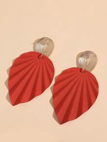 1 Pair Exaggerated Leaf Design Earrings, Suitable For Vacation And Daily Wear, Versatile - Leaves - View 11