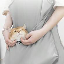 4件套安全开口猫咪美容围裙,透气宠物包,方便修剪指甲和清洁耳朵的围兜,防刮,舒适的户外斜挎包,无需电池 - 查看 3