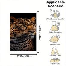 Leopard Print , All-Season, Soft And Fluffy, Reversible, Durable, No Shedding, Contemporary Style, 200-250g Fabric, Home & Office Use, Ideal Gift For Family & Friends - Mixed Colors - View 10