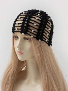 1 chiếc mũ len móc thủ công nhẹ, thời trang dành cho nữ, thích hợp cho mùa xuân, hè, thu, phong cách boho và mặc hàng ngày. - A - Xem 6