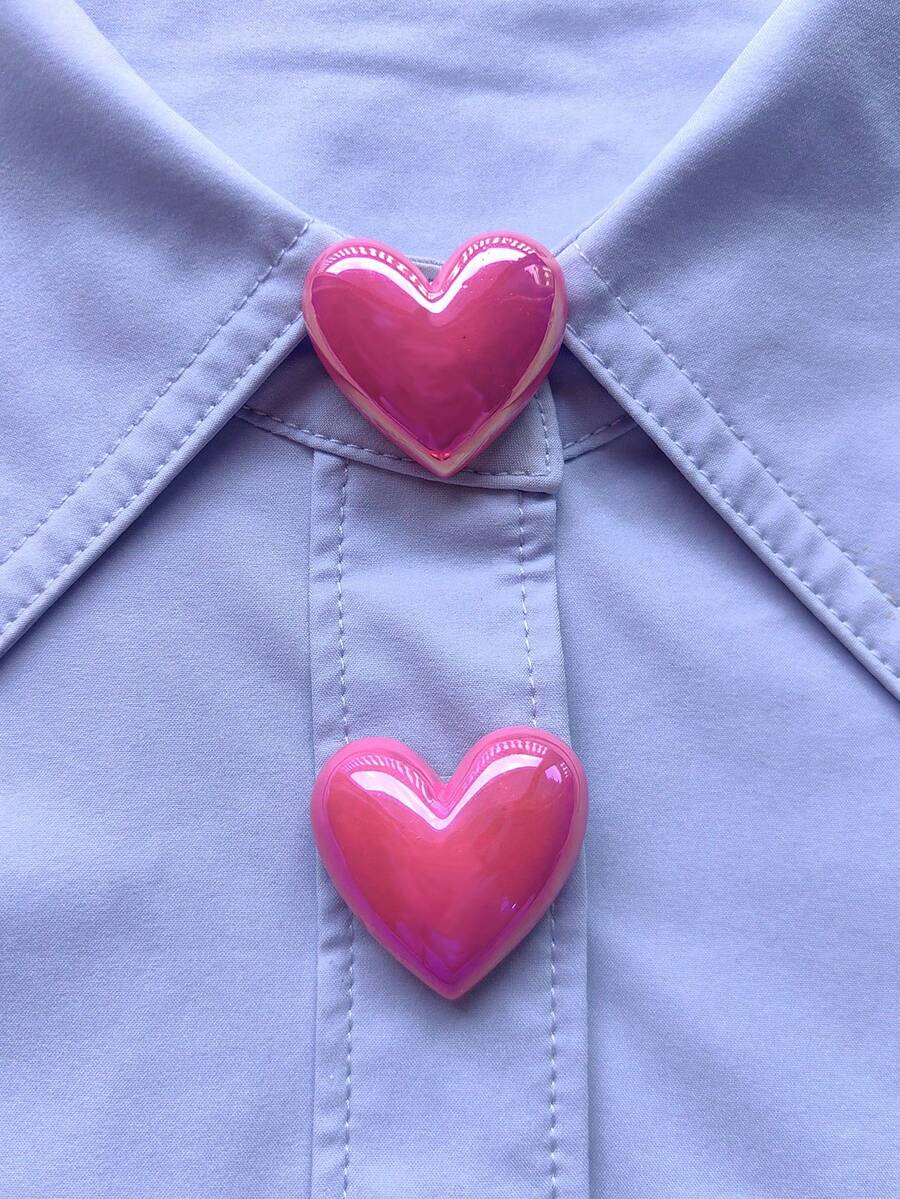 1pc/2pcs Elegant Floral Geometric Button Decor, Shirt Button Cover Clip-On Button Decor, Fashionable Crystal Cufflink Decor, Suitable For Tuxedo And Wedding Dress Decoration - Watermelon Pink - View 1