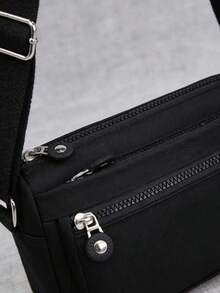 Women's Organized Multi-Layered Crossbody Bag Adjustable Strap Waterproof Shoulder Bag With Multiple Pockets For Daily Use - Black - View 7