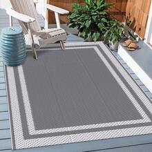 Alfombra exterior premium resistente al agua - Alfombra para patio de 5x7 pies para porche, terraza, área de vida al aire libre - Alfombra exterior de polipropileno resistente a la intemperie - marco de avión - Ver 13