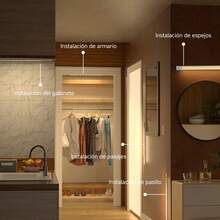 CANMEIJIA 4 Piezas Luz Led Con Sensor De Movimiento 20CM,Barra De Luz LED Recargables con 3 Colores y Brillo Ajustable,Luz LED para Cocina,Clóset,Pasillo,Escaleras,Incluye Cable USB,Aluminio Plateado - Blanco - Ver 6