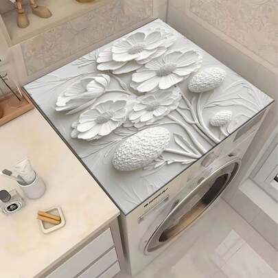 1 tấm lót bát đĩa họa tiết cánh hoa đơn giản, thấm hút nhanh khô, dùng cho mặt bàn bếp, chống trượt, có lỗ thoát nước cho máy pha cà phê, chất liệu cao su, vật dụng cần thiết cho nhà bếp, phụ kiện gia đình.