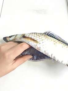 1pc Unique Creative Realistic Carp Pencil Case,Realistic Crucian Carp Fish Pencil Case & Pen Bag,Carp Fish-Like Zipper Pouch Pen Pencil Case Makeup Bag Simulated Salted Fish Pencils Pouch Bag Funny School Pencil Cases Stationery - View 8