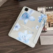 1个浅蓝色百合兰花图案“一切皆有因果”三折保护套，带笔槽，适用于iPad 10.9/10.2/Air 5/Pro 11/10/9.7/Air 2/(7代)/(8代)/Air 4/5/Pro 11/10，10.9英寸2022款智能保护套，Air 13(M3 2025)/Air 11(M3 2025)/Air 11(M3 2025)/11(A16 2025)，Galaxy Tab S10+/S9/A9，5/5PR/6/6PRO/7/7PRO - 彩色 - 查看 5