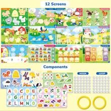 beartale 1套兒童互動忙碌書，適合幼兒/活動書 | 蒙特梭利感官閃卡 | 學習身體部位、情緒、食物、交通工具、農場動物和太空 | 學齡前教育玩具 | 適合男孩和女孩的旅行學習玩具 | 學用品和夏季/返校季禮物/返校、秋季 - 彩色 - 查看 7