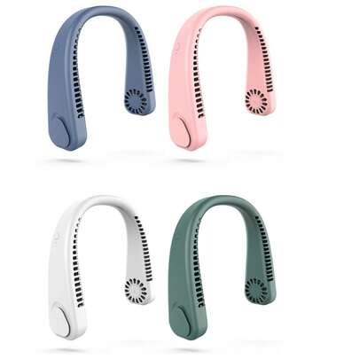1 pieza Ventilador colgante de cuello, ventilador de cuello con alta fuerza de viento y larga duración de la batería, dispositivo de enfriamiento portátil y silencioso con pantalla digital, adecuado para exteriores, oficina, transporte, viajes, senderismo, cocina, enfriamiento sin manos para el verano