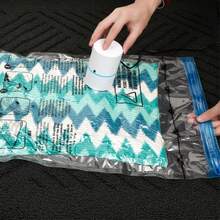 Set Of 4 Transparent Vacuum Storage Bags For Clothes & Bedding – Heavy-Duty PA/PE, 80% More Space, Double-Zip Seal, Works With Any Vacuum, Foldable For Under Bed Or Drawer Storage‌ - Multicolor - View 8