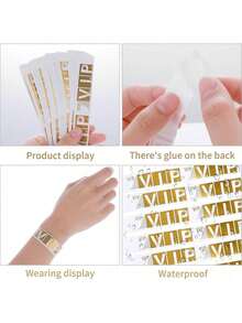 100 chiếc vòng đeo tay giấy chống thấm nước, vòng đeo tay giấy VIP nhẹ, có keo dính, thích hợp cho các sự kiện, buổi hòa nhạc, câu lạc bộ, lễ hội, phụ kiện ngày lễ. - Xem 5
