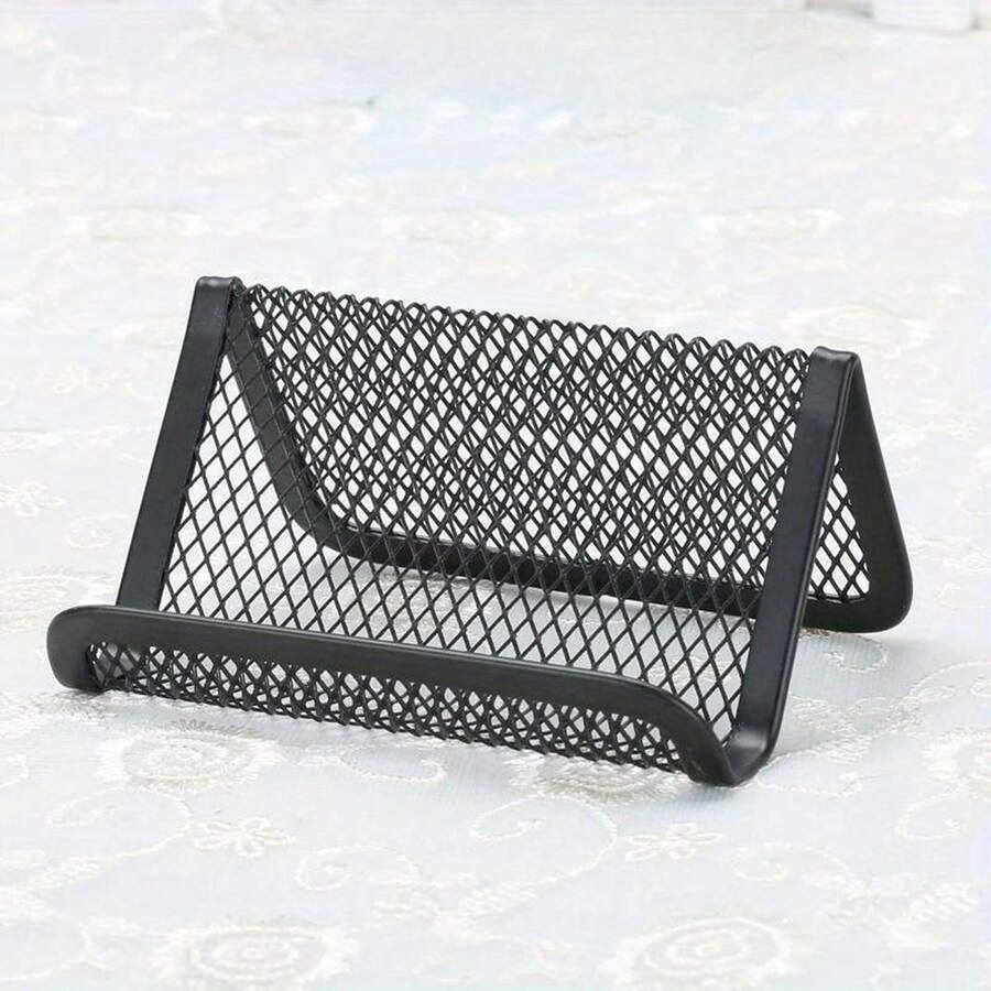 1pc Business Card Holder, Horizontal Desktop Mobile Phone Stand, Card Display Organizer - One Size - View 1