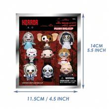 Monogram 1pc Officially Licensed Horror Movie Series Mini Plush Bag Clip Goth Backpack Charm - Multicolor - View 3