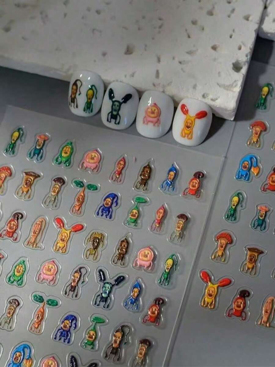 1 Sheet Japanese And Korean Style Cartoon Cute Forest Bell Family Nail Stickers DIY Stationery Diary Planner Stickers Scrapbook Notebook Decorative Stickers Gift - Multicolor - View 1
