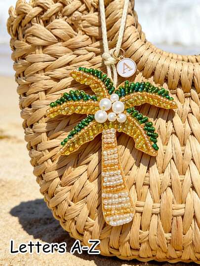 Móc khóa hình cây cọ đính hạt cườm, phụ kiện túi xách kèm chữ cái trắng A-Z, móc khóa hình cây dừa thời trang, móc khóa cá nhân hóa gắn gương xe, thẻ hành lý đính hạt ngọc trai, phụ kiện đi biển mùa hè, phụ kiện túi xách, phụ kiện móc khóa đính hạt thời trang, dùng cho ví, ba lô, chìa khóa và thẻ hành lý, món đồ không thể thiếu cho tín đồ thời trang, quà tặng sinh nhật độc đáo, quà tặng ngày lễ, quà tặng tiệc tùng, quà tặng Ngày của Mẹ, quà cưới, quà tặng tựu trường, quà tặng ngày lễ.
