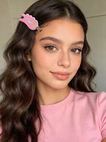 1pc Women's Fashionable Sweet Spring/Summer Cute Angel Wings Duck Clip Hair Clip, Seamless Wear For Daily Use, Claw Clips - Multicolor - View 8